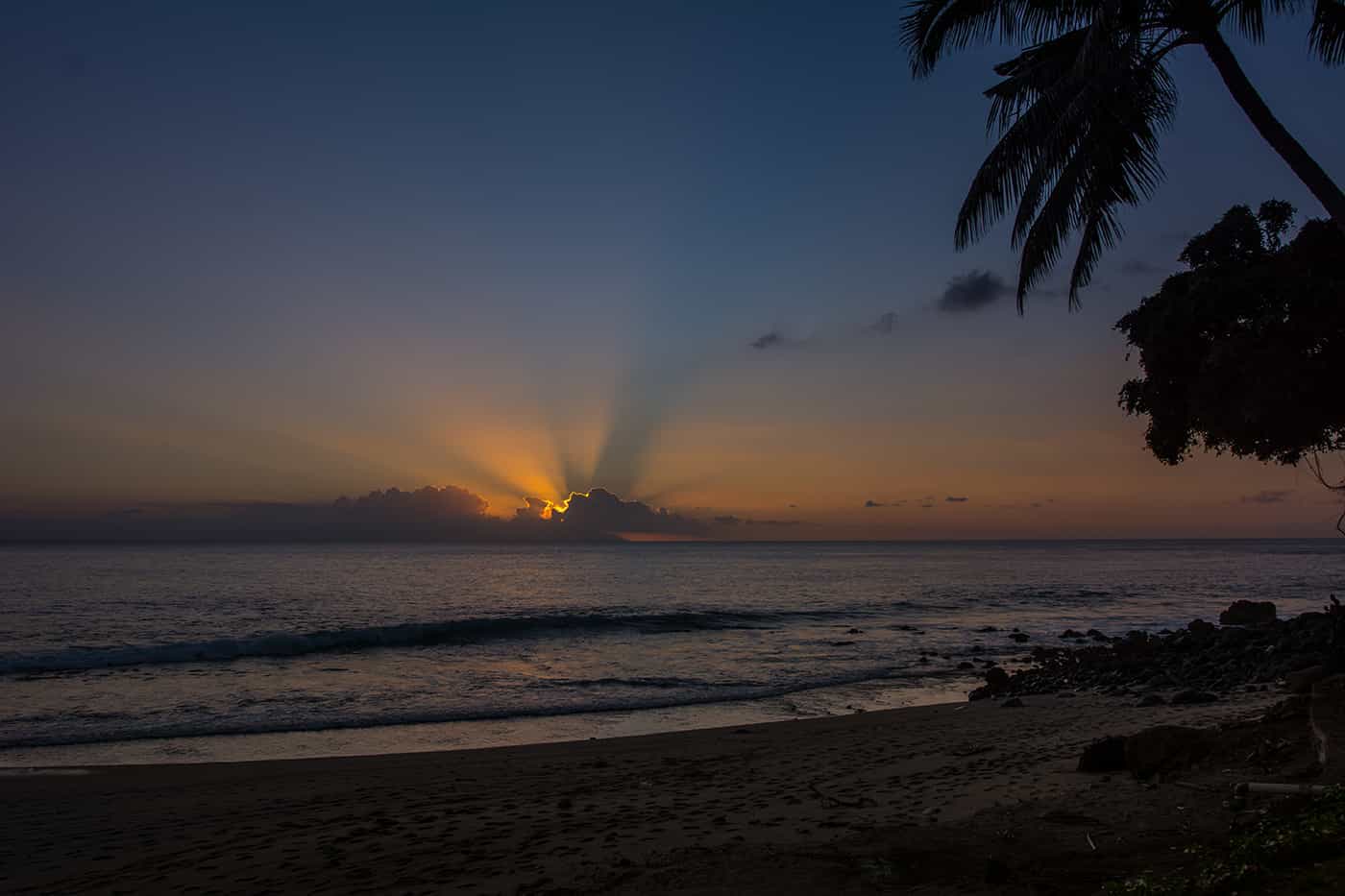 Beachfront breakfast setting